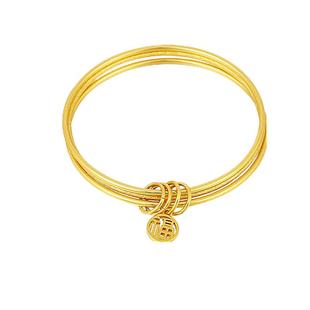 越南沙金手镯女古法传承仿真黄金不掉色南非锡金实心正品素圈小众