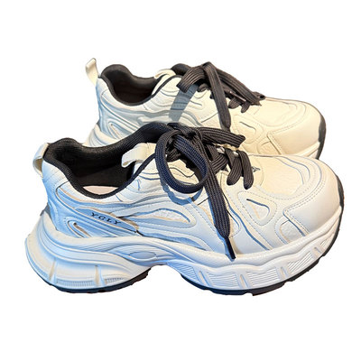 老爹鞋女款2025新款轻便软底超轻厚底增高小白鞋韩系小个子运动鞋