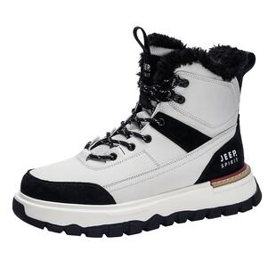 JEEPSPIRIT吉普棉鞋男2026新款冬季男鞋加绒保暖雪地靴防滑休闲鞋