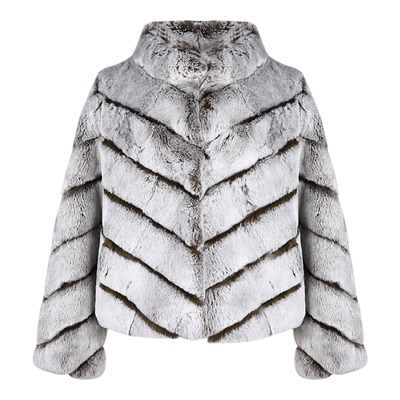 进口獭兔毛龙猫轻奢皮草大衣外套