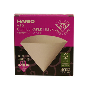 正品 日本hario V60咖啡滤纸V01号100枚 原木/漂白 VCF-02-100M