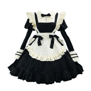 原创洛丽塔小女仆装大码古早lolita裙甜美法式长袖op公主连衣裙