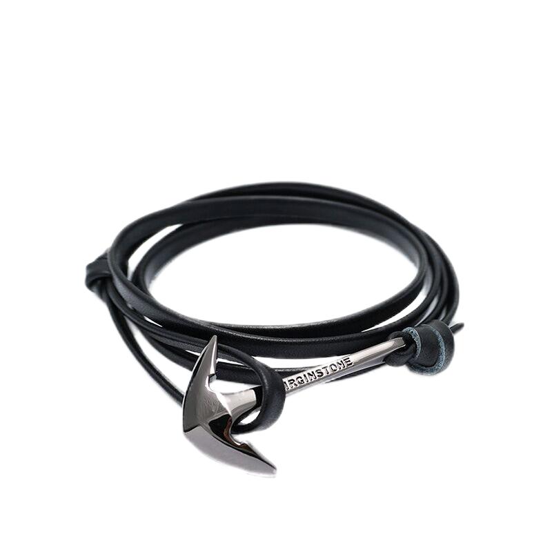 弧形船锚牛皮手绳 小众设计师款 VIXTORM GGA2.0手链 情侣饰品