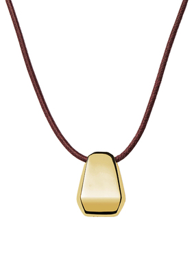 Missoma金色盾形吊坠皮绳项链毛衣链轻奢小众设计感气质锁骨链女