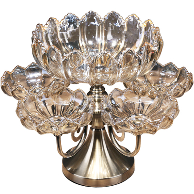 欧式轻奢水果盘多层旋转客厅茶几