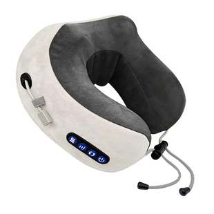 旅行便携U型枕颈椎按摩器电动颈部按摩飞机高铁枕护颈枕午睡神器
