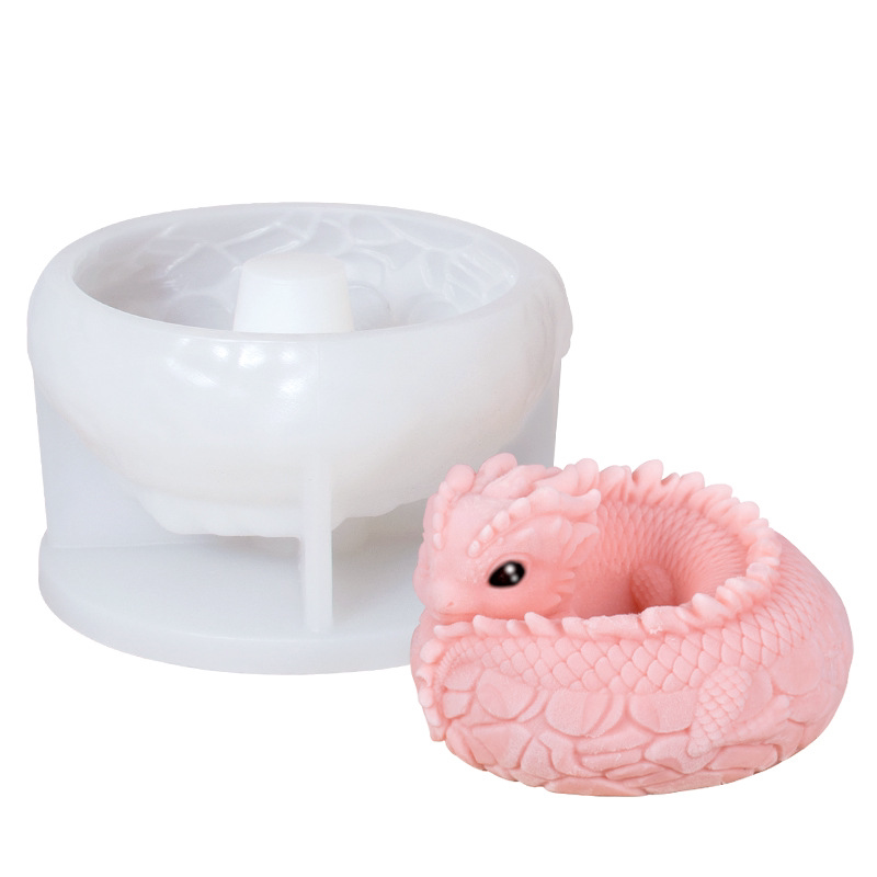 可爱蛟龙硅胶模具食品级DIY