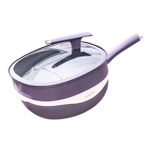 BOTIECURE坂田川有钛不粘锅陶瓷质感炒锅家用平底磁炉燃气灶锅