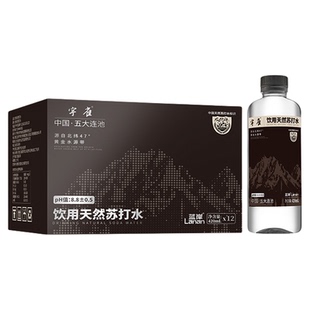 蓝岸宇雀天然苏打水五大连池弱碱性无糖气整箱装矿泉水420mlPH8.8