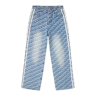 Mishka低腰阔腿满印提花牛仔裤