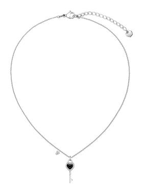 伍珂玥同款黑鱼岛心形钥匙项链