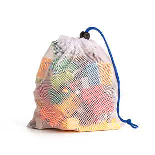 宝宝玩具收纳袋白色透明抽绳束口儿童积木收纳神器分类整理网袋