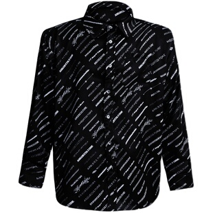 ArguE小众丝绸冰丝垫肩长袖衬衫家居服情侣高级慵懒真丝睡衣套装