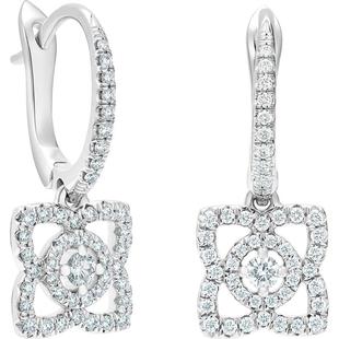 [礼物]De Beers 戴比尔斯 Enchanted Lotus 莲花18K白金钻石耳环