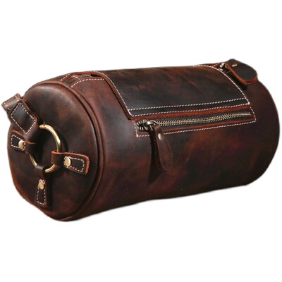 复古牛皮女士休闲风单肩包