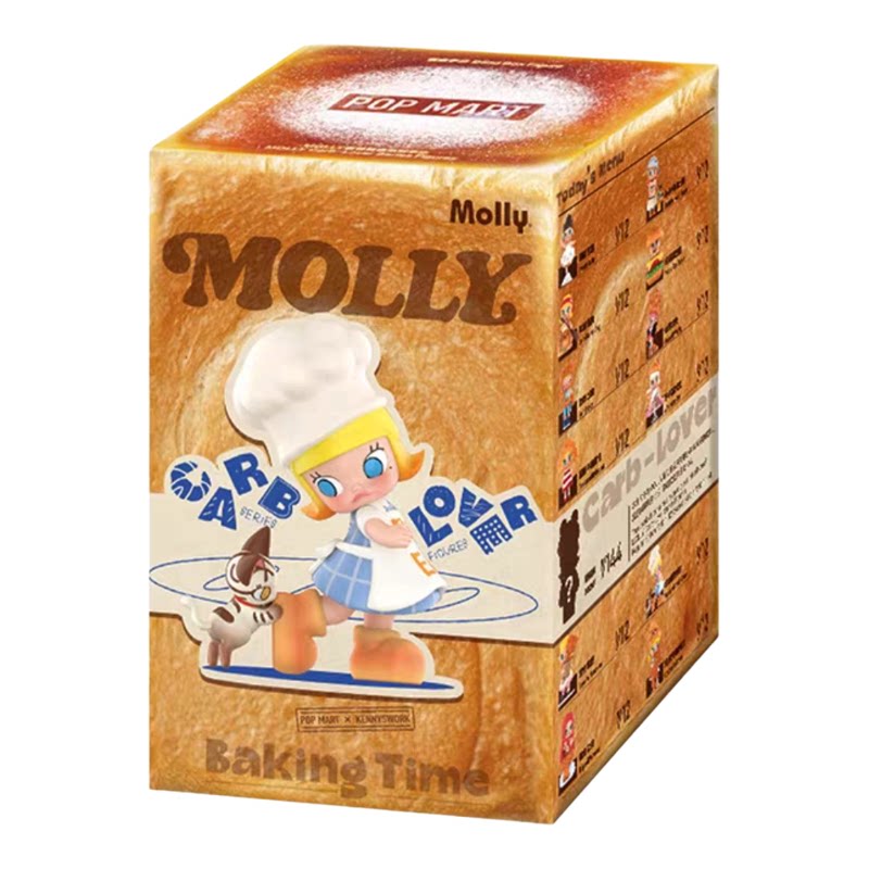 正版POPMART泡泡玛特MOLLY面包脑袋茉莉手办盲盒玩具摆件潮流礼物