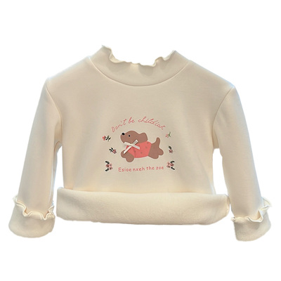 纯棉加绒半高领打底衫