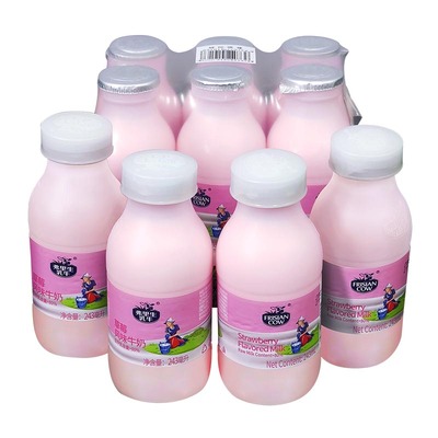 草莓牛奶补钙饮料弗里生甜牛奶