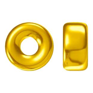 18K金算盘珠间隔珠轮胎珠光身散珠光面隔片路路通手工diy手链配件