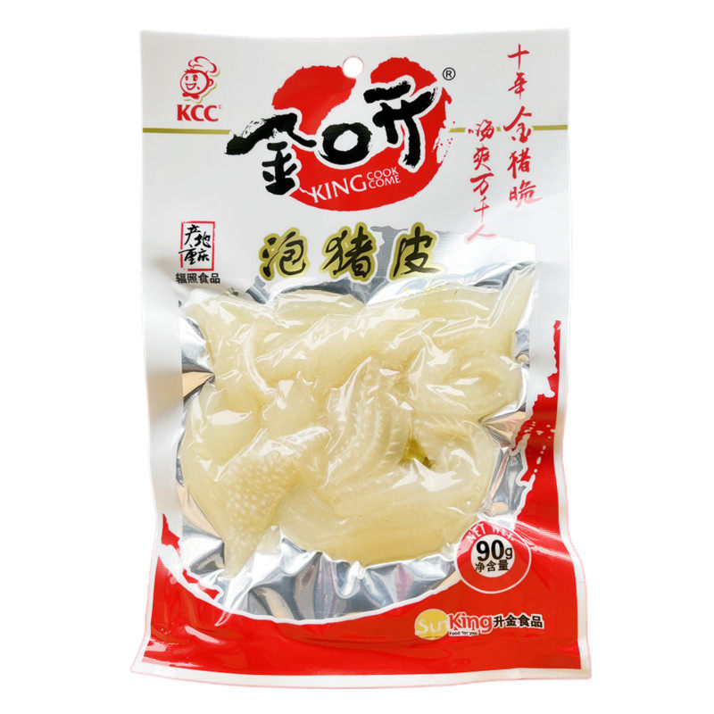 金口开金猪脆猪皮泡椒猪肉皮90g休闲酸辣小吃零食品山椒味小包装