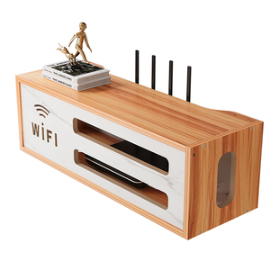 路由器放置架收纳盒墙上免打孔电视机机顶盒置物架子挂墙wifi支架