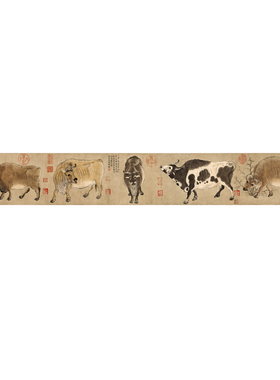 韩滉五牛图仿古书画装饰画