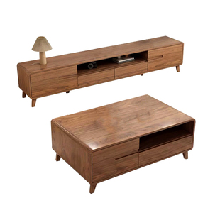 电视柜茶几组合现代简约电视机矮地柜新中式小户型客厅边柜家用