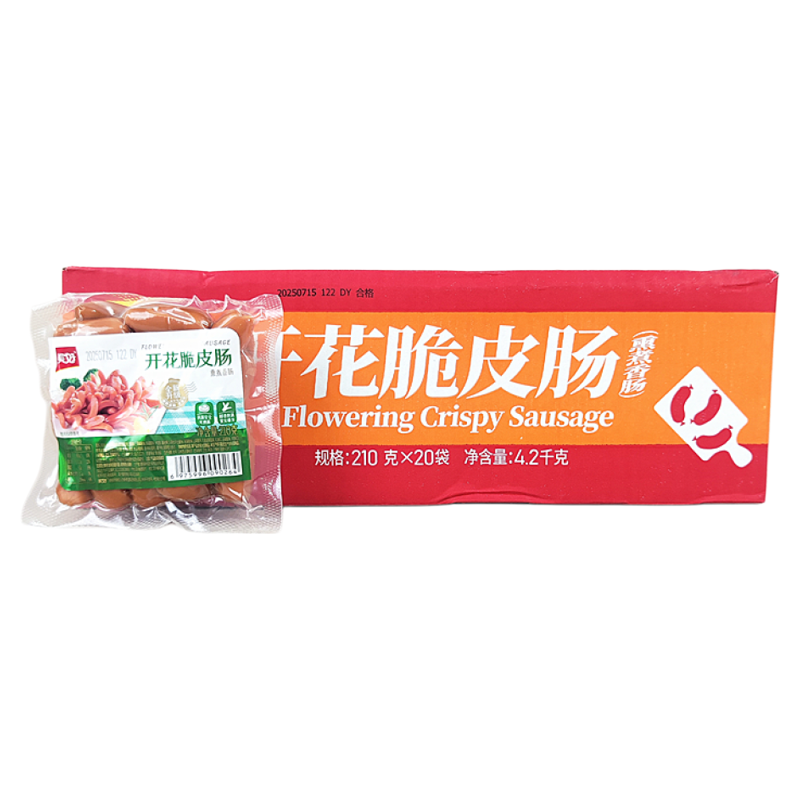 整箱美好开花210g烟熏开花脆皮肠