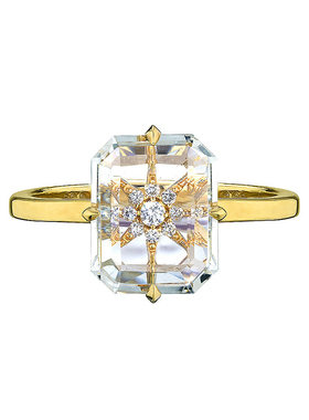 天然水晶圣诞梦幻光影戒指