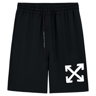 OFF-WHITE™情侣装涂鸦箭头潮牌休闲运动五分裤男女宽松短裤夏季