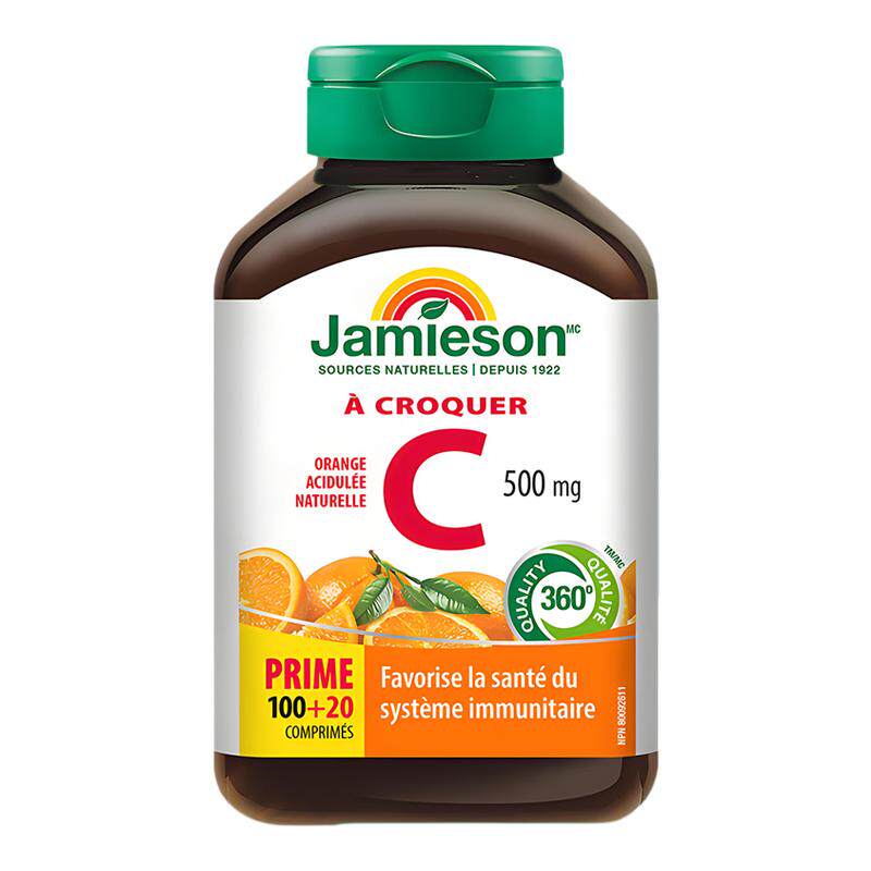 jamieson健美生维生素C天然维他命c咀嚼片儿童成人高含量vc120片