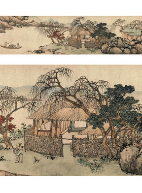 南宋牧溪潇湘八景图古代山水画