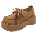 星期六女鞋子2025秋冬新款爆款复古反绒勃肯鞋休闲厚底增高袋鼠鞋