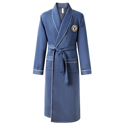 空气棉夹层睡袍男士春秋冬季