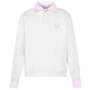 LKSTORE LKOD2024秋冬新款加绒polo衫刺绣格子拼接卫衣长袖潮牌