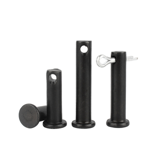 GB882铁发黑带孔销轴平头销钉插销圆柱定位销子M4M5M6M8M10M12M30