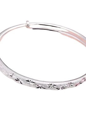 925银小众设计圆肚满天星手镯轻奢高级感推拉可调节手环手饰