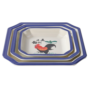 花鸡公密胺餐具正方形餐盘快餐专用盘子盖浇饭方盘耐摔炒菜盘商用