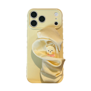 奶黄狗狗丝巾手腕带适用vivox300pro手机壳x200s保护套x100带挂绳x90女s60防摔s50/s30/s20/s19创意y500斜挎