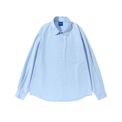 【极简风口袋设计】暗物质纯棉长袖衬衫男春季纯色工装风衬衣外套