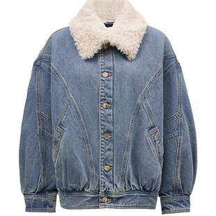 ONLY冬季时尚百搭牛仔翻领落肩宽松棉服女|12440B003