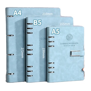 A4康奈尔5r记忆法活页笔记本本子B5高颜值大学生法考大号加厚可拆卸活页纸替芯初中生活页本A5销售红色粉色