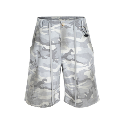 BLCG做脏灰白迷彩满印五分短裤