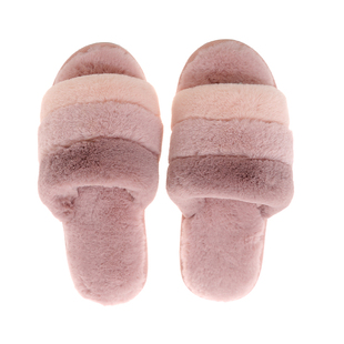 北欧ins条纹开口毛绒拖鞋情侣棉拖鞋室内家居男女防滑保暖春秋