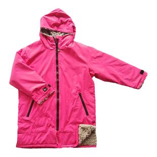 中小儿童冬泳浴袍防风防寒保暖游泳温泉浴巾换衣外套连帽加绒斗篷