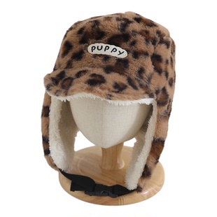 冬季新款儿童雷锋帽北方旅游男女童保暖加厚加绒护耳帽字母毛绒帽