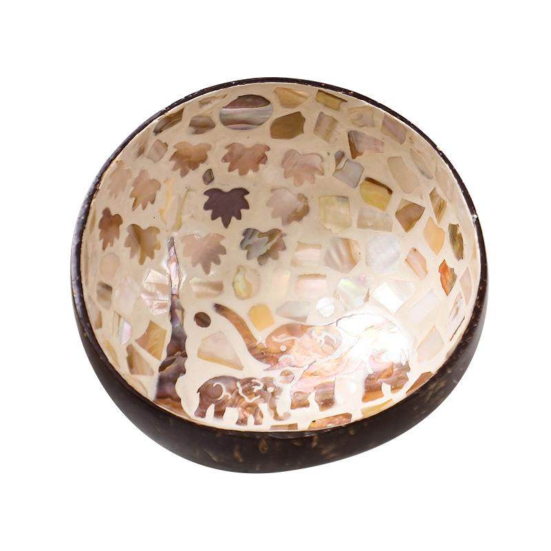 创意天然椰子贝壳碗家用早餐燕麦酸奶麦片沙拉甜品轻食木碗椰壳碗