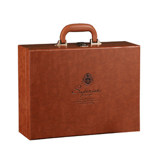 左和右高档2支红酒礼盒双支装红酒盒皮盒包装盒红酒箱葡萄酒礼盒