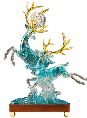 一路高升鹿招财摆件入宅礼物