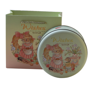 可定制曲奇饼干点心可可脆手工烘焙圆形马口铁盒礼品包装铁盒空盒